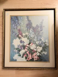 Larkspur Peonies And Canterbury Bells By Laura Combs Hills