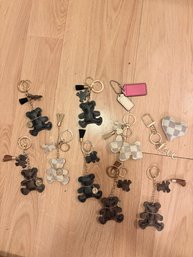 Faux Leather Teddy Bear And Heart Shaped Keychains And Other Keychains