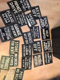 Lot Of Vintage Style Signs With Different Messages