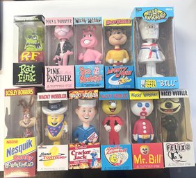 Collection Of Funko Wacky Wobblers Feat. Cartoon And Advertising Characters