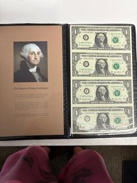 Collection Of Uncirculated One Dollar Bills Featuring George Washington
