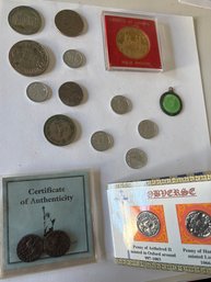 Collection Of Coins And Commemorative Items