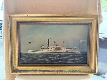 Maritime Painting Of Steamship Nantucket