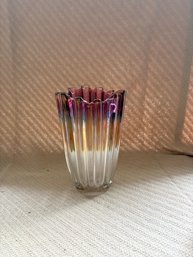 Vintage Federal Glass Co. Celestial Moonglow Iridescent Vase