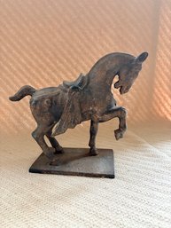 Vintage Cast Iron Tang Dynasty Style Horse Statue