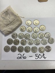 26 Kennedy Half Dollar Coins