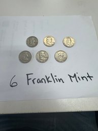 6 1950s Franklin Half Dollars