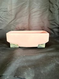 Vintage McCoy Pink Art Pottery Rectangular Footed Planter