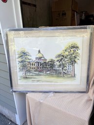 Signed Watercoloring Of MA State House And Boston Commons