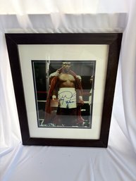 Framed Autographed Photograph Of Heavy Weight Boxer George Foreman
