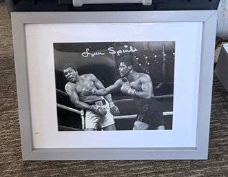 Framed Autographed Photograph By Leon Spinks