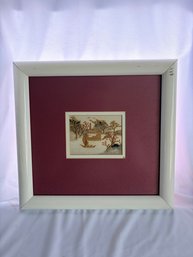 Vintage Hand Carved Cork Diorama