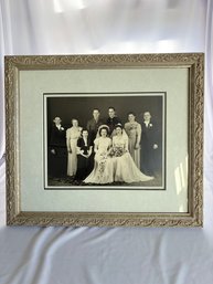 Vintage Black And White Studio Wedding Photograph