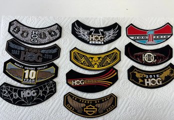Collection Of Assorted Harley Davidson Owners Group Rocker Patches