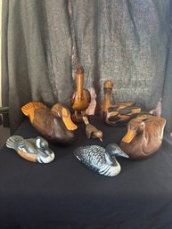 Hand Carved Wooden Duck Decoys And Figurines
