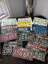 Collection Of Vintage License Plates From Various US States