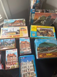 Collection Of Model Railroad Building Kits And Accessories