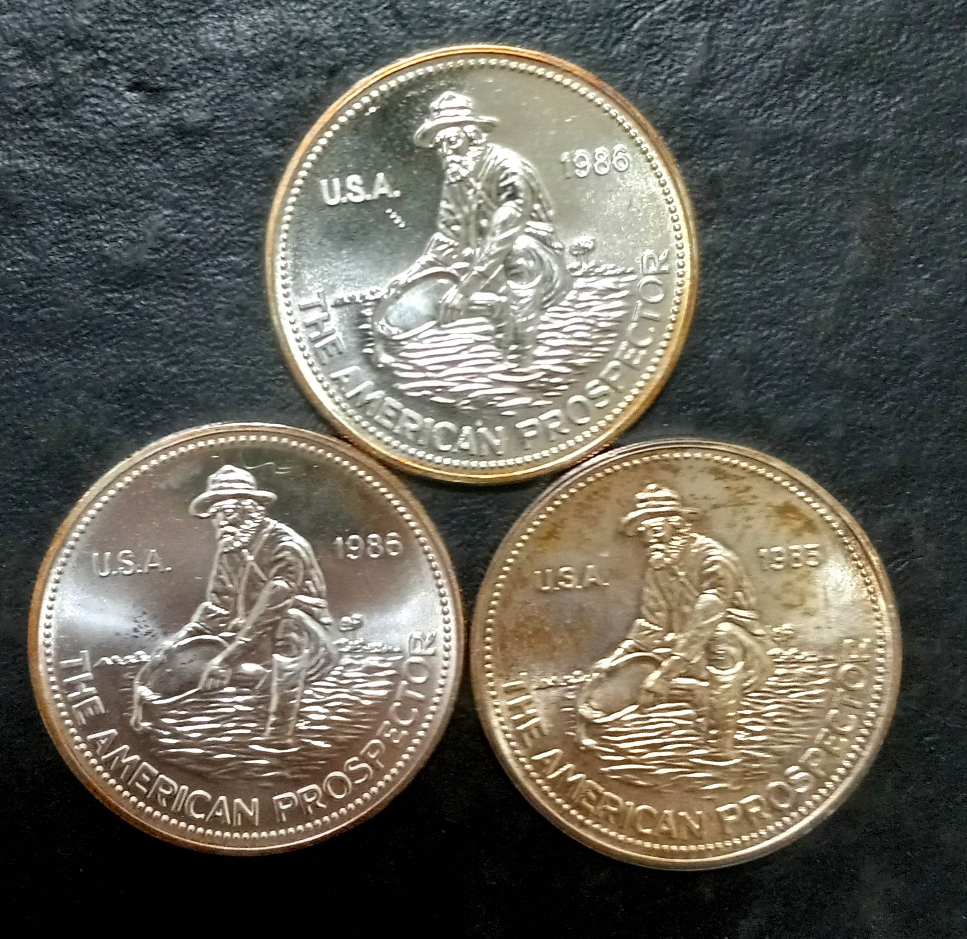 LOT OF 3 VINTAGE 1X 1985 AND 2X 1986 ENGLEHARDT AMERICAN PROSPECTOR 1 ...