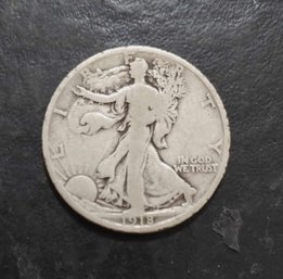 1918-D WALKING LIBERTY HALF DOLLAR G-VG CONDITION