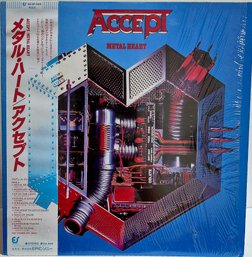 First Press 1985 Japan Import Accept - Metal Heart Vinyl Record With OBI Sticker Read Description