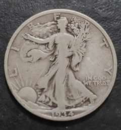 1934-S WALKING LIBERTY SILVER HALF DOLLAR GOOD CONDITION
