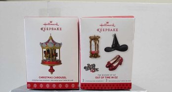 LOT OF 2 LIKE NEW HALLMARK KEEPSAKE ARTIST CRAFTED CHRISTMAS TREE ORNAMENTS