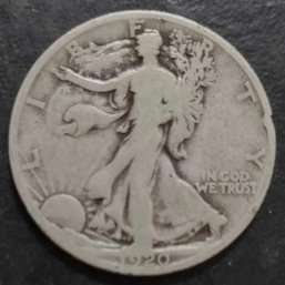 1920-D WALKING LIBERTY SILVER HALF DOLLAR GOOD CONDITION