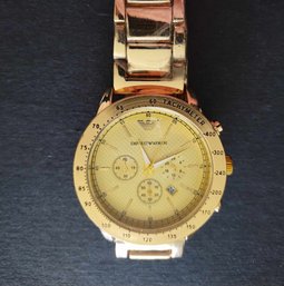 BRAND NEW EPORIO ARMANI GOLD TONED *REPLICA* MENS WRIST WATCH