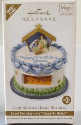 LIKE NEW 2012 HALLMARK KEEPSAKE COUNTDOWN TO JESUS BIRTHDAY BATTERY OPERATED CHRISTMAS TREE ORNAMENT