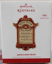 LIKE NEW 2013 HALLMARK KEEPSAKE SANTA'S SPIRIT METER BATTERY OPERATED CHRISTMAS TREE ORNAMENT