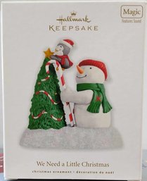 LIKE NEW 2010 HALLMARK KEEPSAKE WE NEED A LITTLE CHRISTMAS BATTERY OPERATED CHRISTMAS TREE ORNAMENT