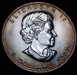 2007 1 OZ SILVER CANADIAN MAPLE LEAF TONED
