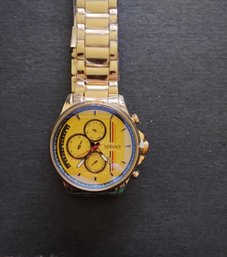 BRAND NEW VERSACE GOLD TONED *REPLICA* MENS WRIST WATCH