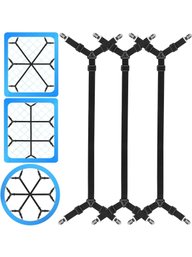 3 Pcs Bed Sheet Holder Straps, Triangle Adjustable Elastic Fitted Clips
