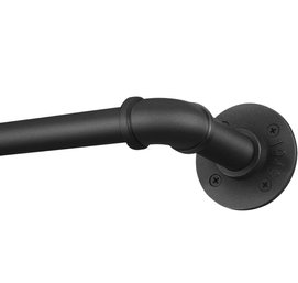 72-144 Inch: 1 Inch Industrial Curtain Rod.  Black Indoor/Outdoor, Room Divider Curtain Rod 98-144 Inch: Black