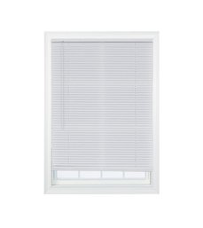 Project Source 1-in Slat Width 52-in X 64-in Cordless White Vinyl Blinds