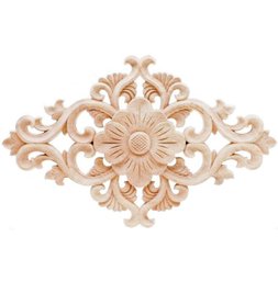 Pack Of 3 Hand Carved Wooden Appliques Wood Carving Decal