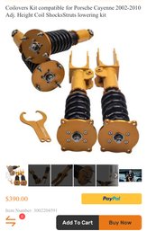 MSRP $390 MaxPeedingRods Coilovers Kit Compatible For Porsche Cayenne 2002-2010
