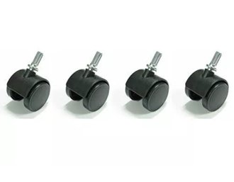 Set Of 4 Sterilite Caster Wheels Plastic Black 1.25' Casters
