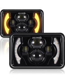 2PCS 120w 4x6 Inch LED Headlights With DRL Turn Singal Hi/Lo