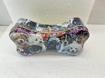 Puppy Meadow SM Bone Shaped Tin