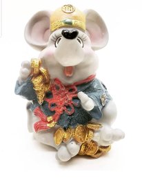 Vintage 1980s Chinese New Year Cartoon Mouse Plastic Piggybank
