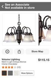 Volume Lighting Marti 5-Light Antique Bronze Interior Chandelier