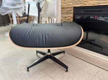 Rosewood And Leather Ottoman