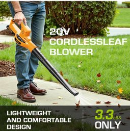 20V Cordless Leaf Blower With 2 Batteries