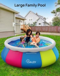 EVAJOY 10ft 30in Above Ground Pool Easy Set With Pool Cover