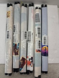 Lot Of 6 Miscellaneous Hanging Picture Fabric,  Wall Art Room Decoration With Hook