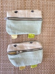 Set Of 2 Anthropologie Cute Critter Zipper Pouch Card Or Change Holder