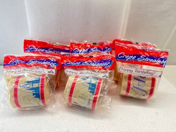 6 Pack Happy Birthday Flame Resistance Crepe Stremer