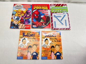 Lot Of 5 Kids Coloring And  Activity Pads, Puzzles And Books